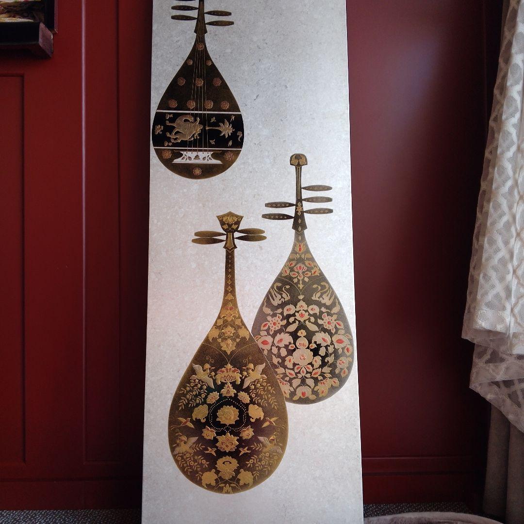【希少】薩摩琵琶　筑前琵琶　高級　金細工　銀細工　伝統　日本　文化　楽器　壁掛け