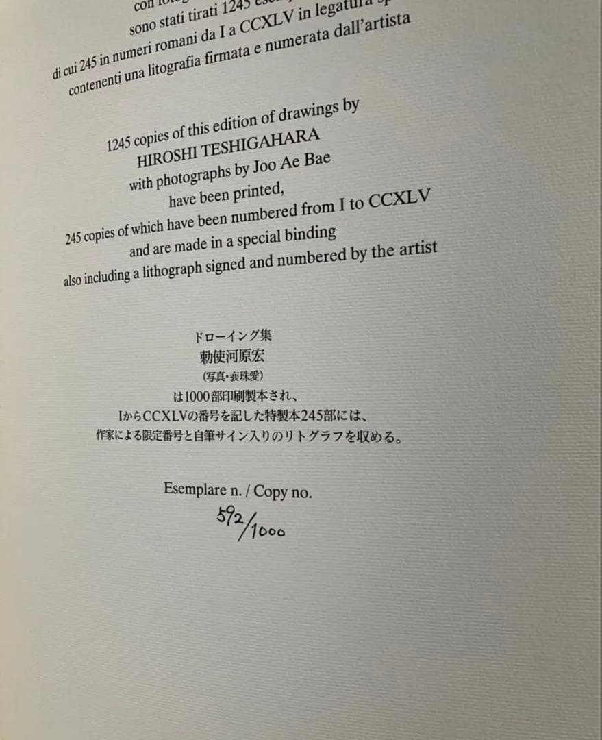 勅使河原宏 サイン入り ドローイング集