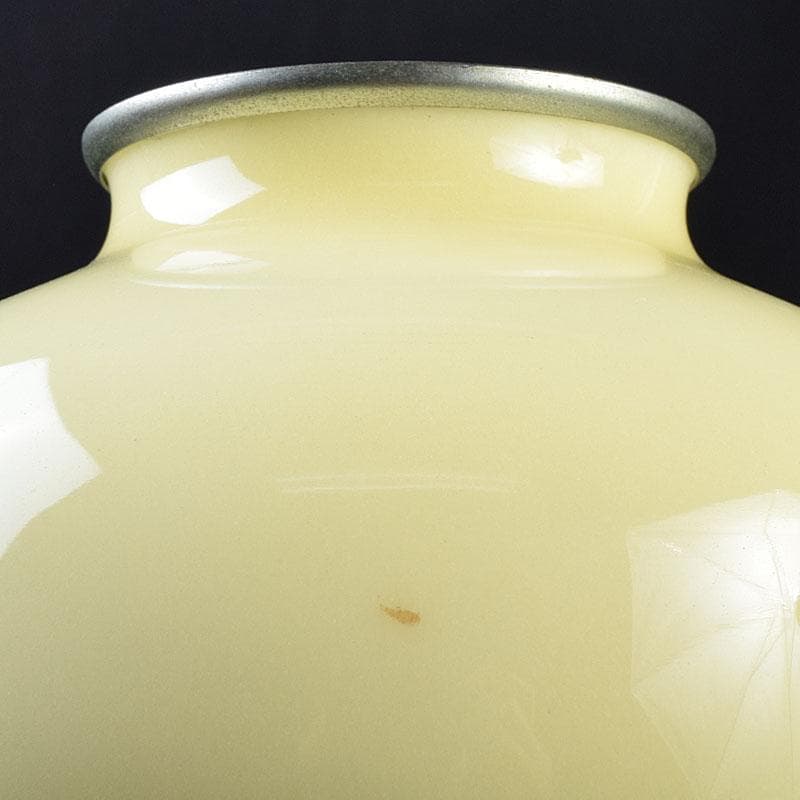 七宝焼　林武生作　黄地　四君子文　花瓶　共箱　M　R9341H