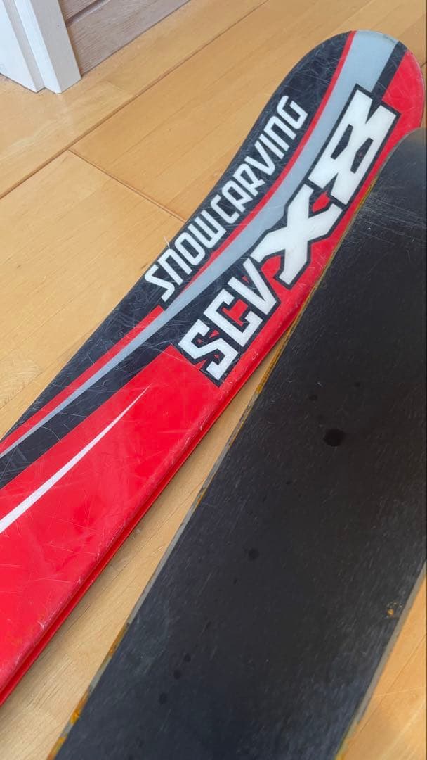 カービングスキー板120cmセットビンディングストック赤 子供キッズ ジュニア