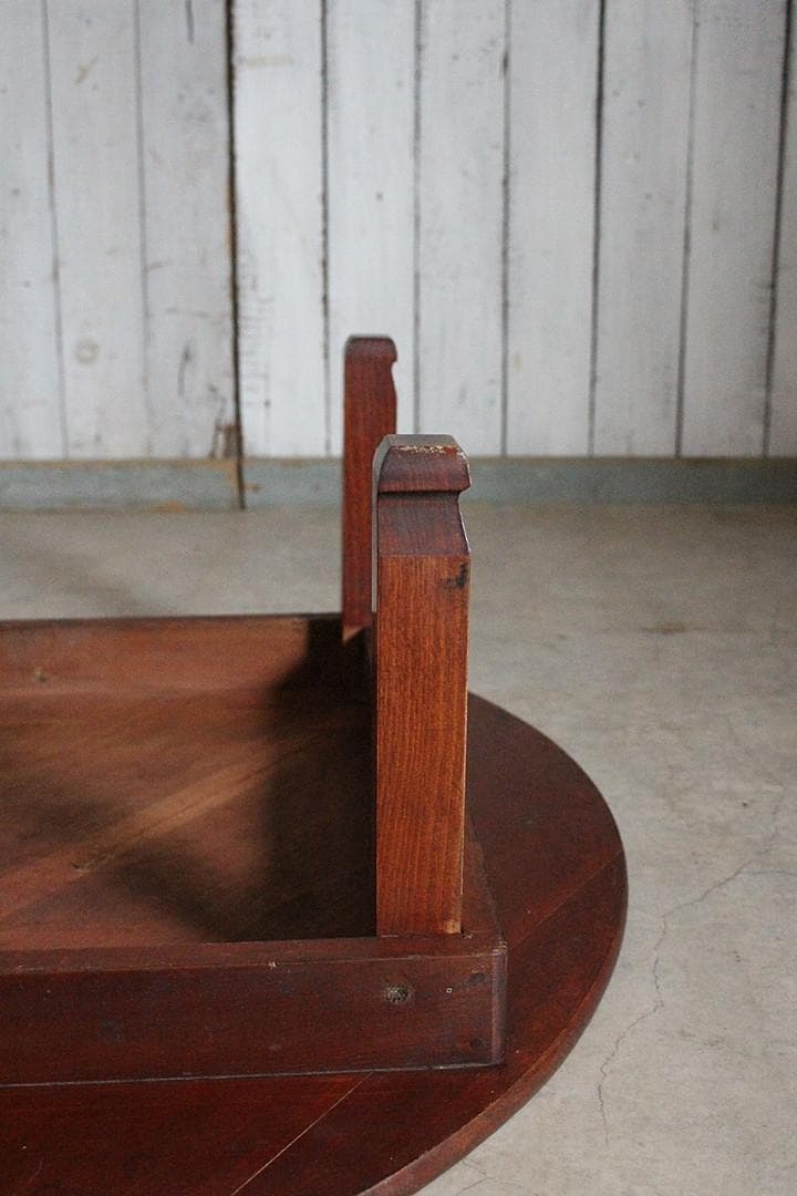 味のある古い木製丸テーブル　ちゃぶ台　天然木