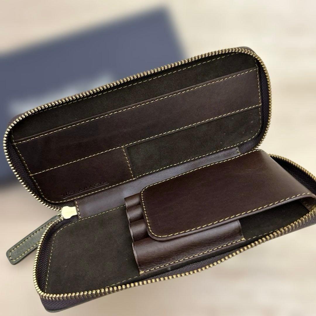 バハギア　Bagagia&Craft ラウンドジップペンケース グリージオ