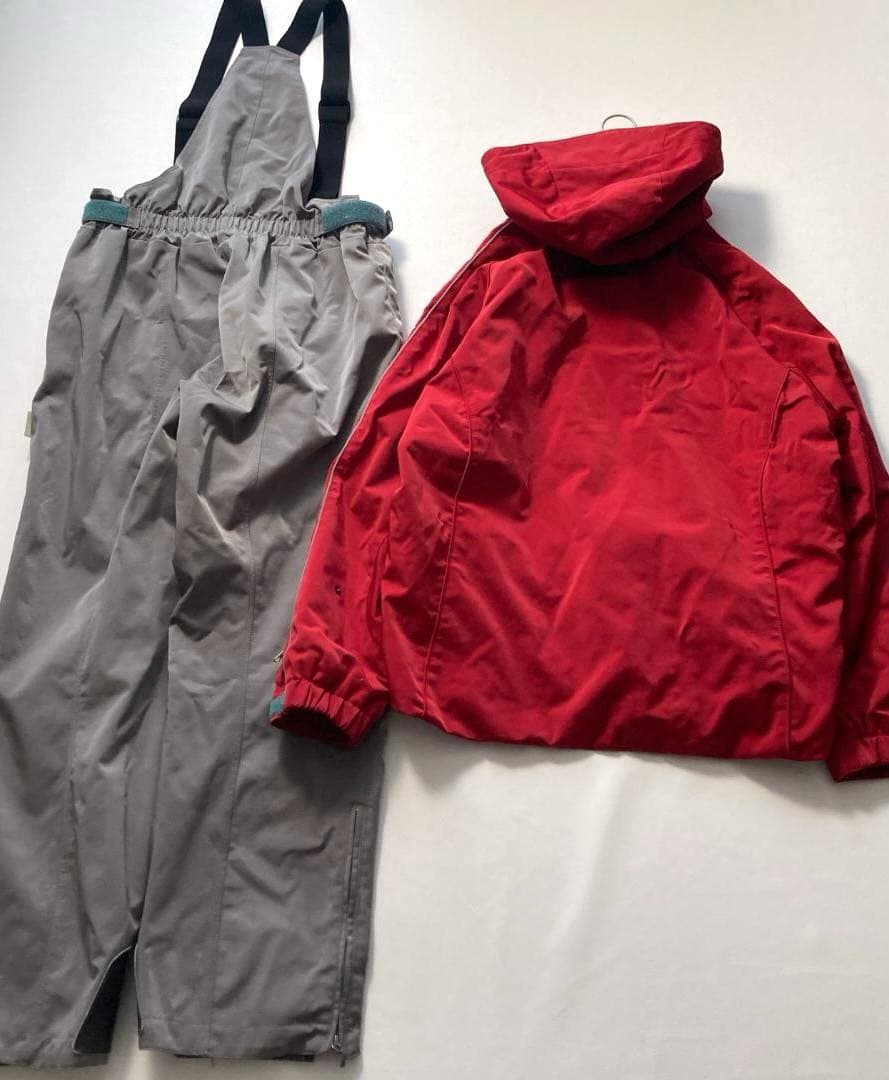 【好配色】デサント スキーウェア 上下セット L メンズ 赤 ジャケット パンツ