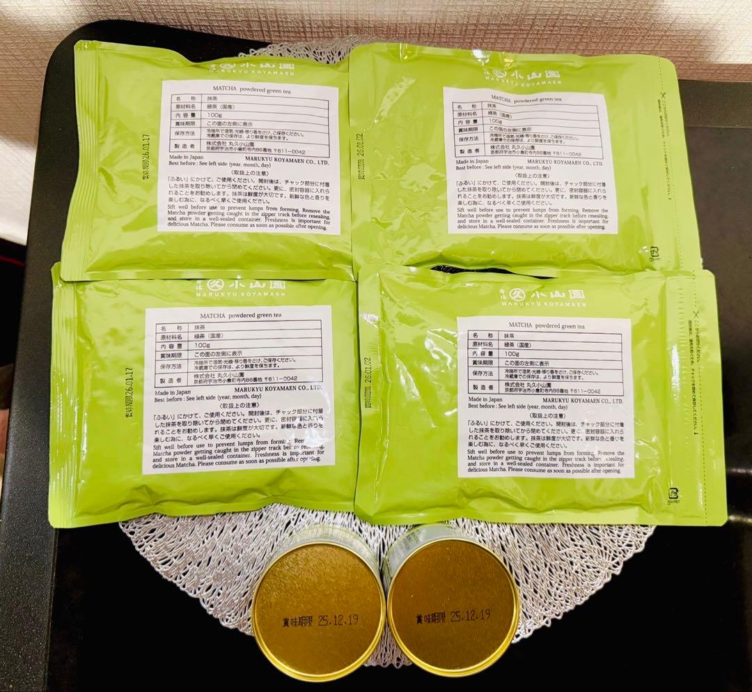 【新品・未開封】丸久小山園 抹茶「五十鈴」100g袋×4・30g缶×2