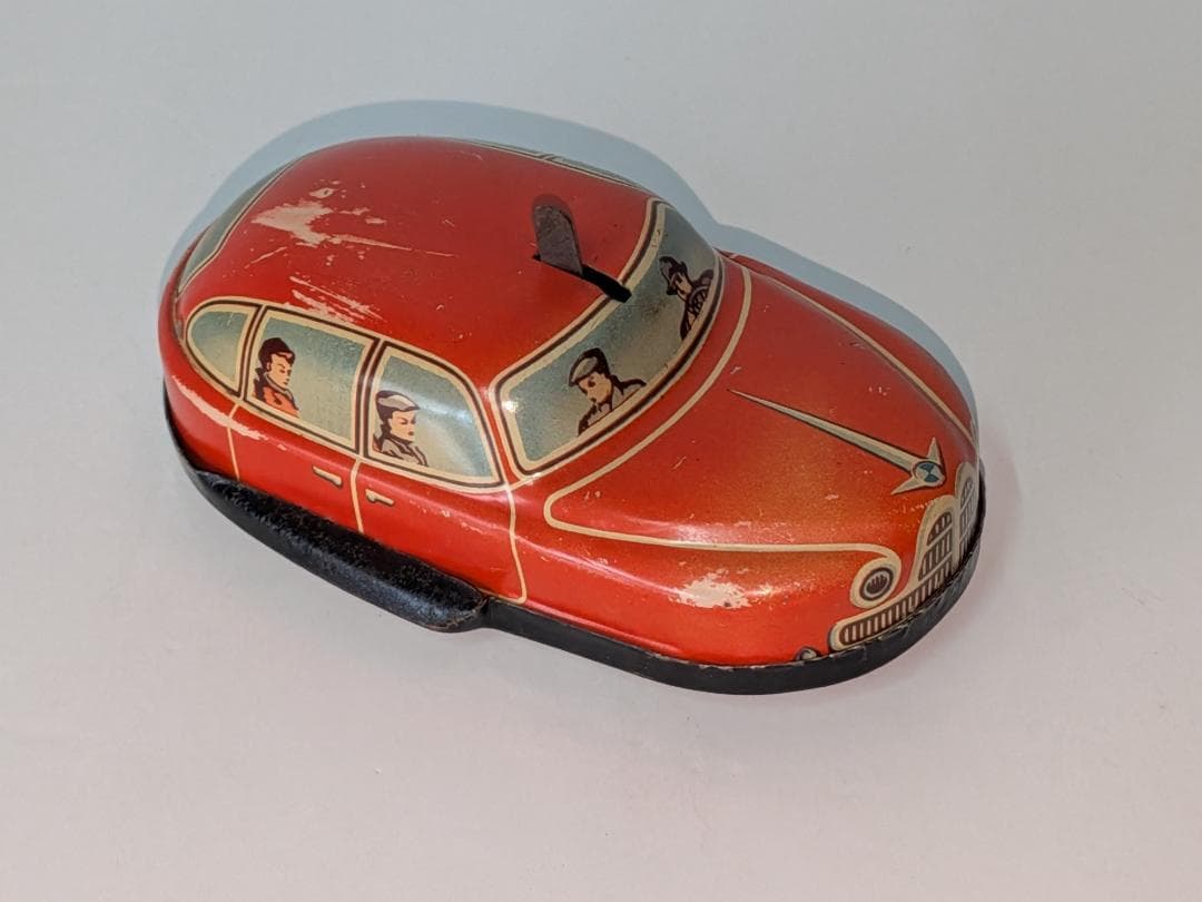 値下げ！ブリキのおもちゃ ミステリーカー 赤色 箱付き　レア物