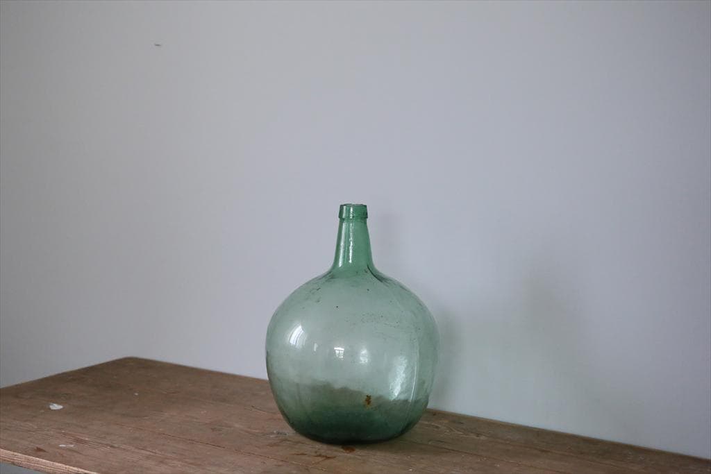 フランスアンティーク雫型ワインボトル/デミジョン/ガラス花器(77-163-4