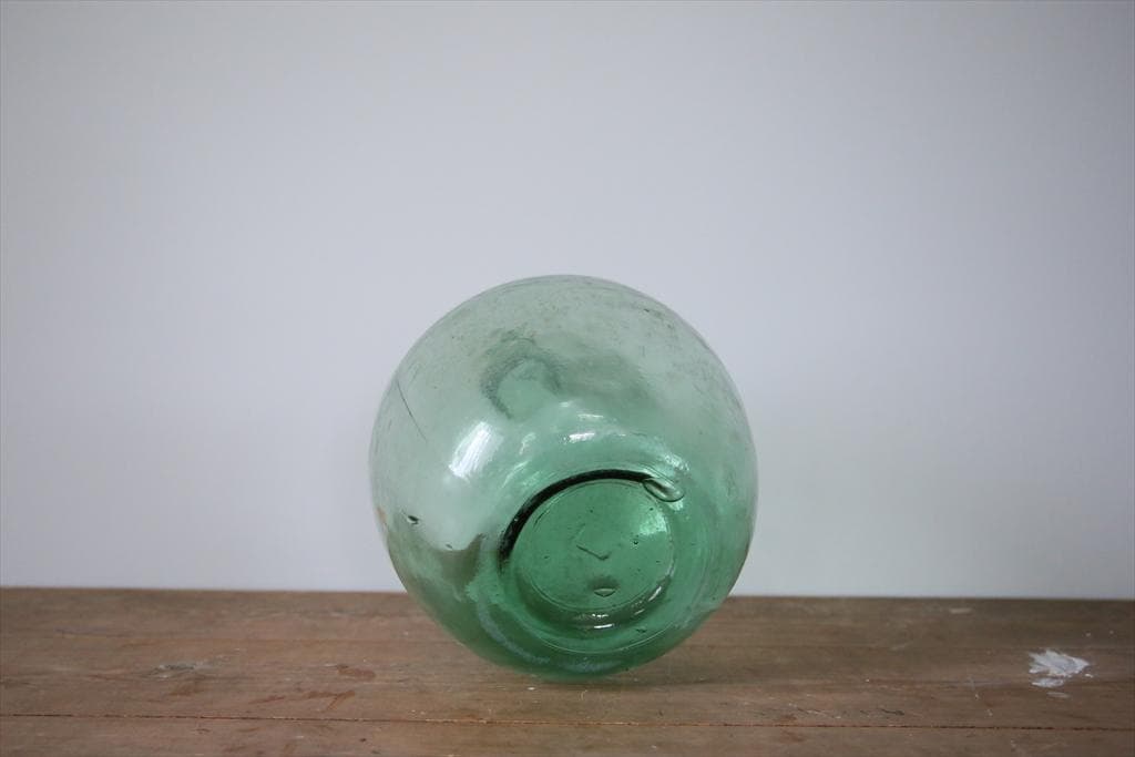 フランスアンティーク雫型ワインボトル/デミジョン/ガラス花器(77-163-4