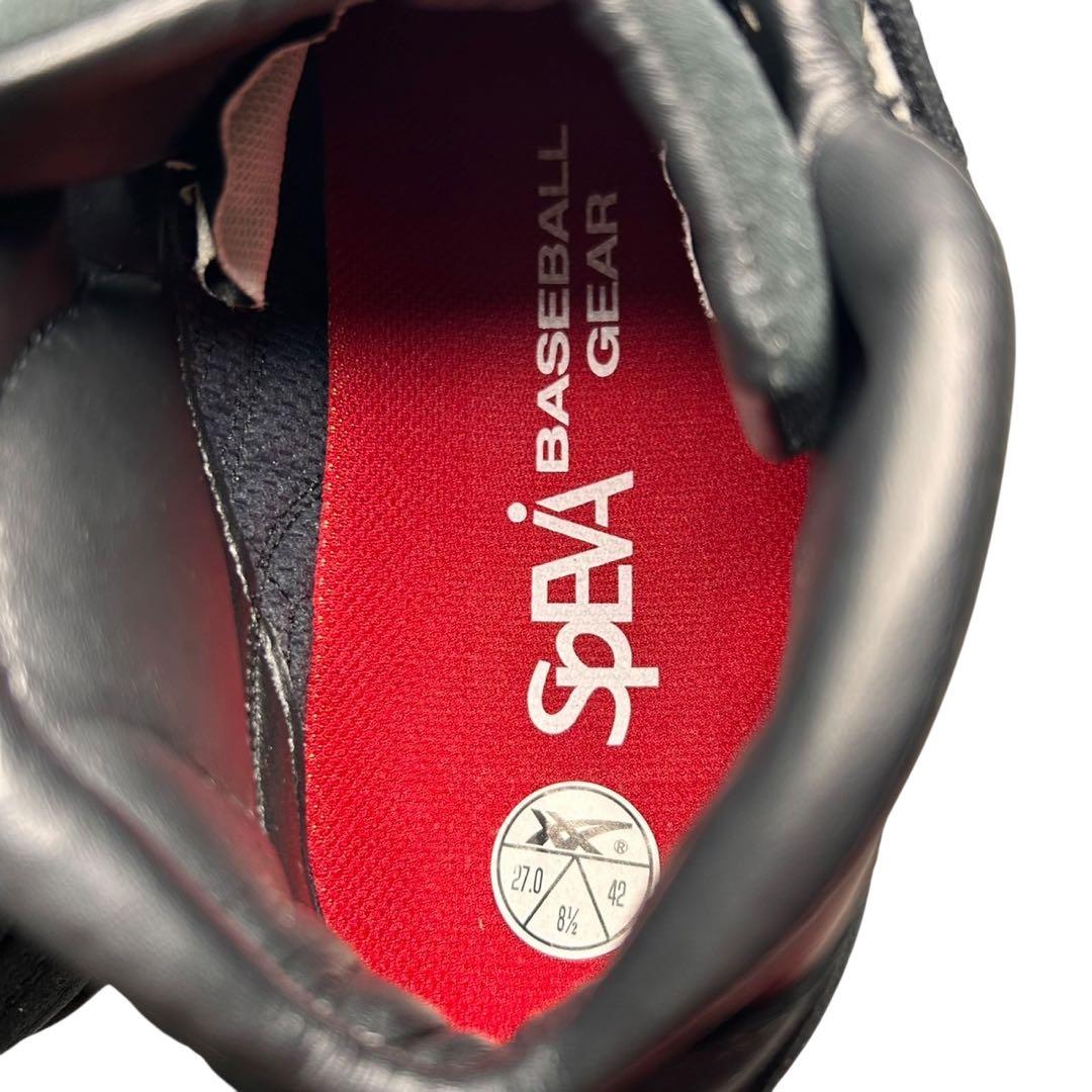 【新品未使用】asics 野球スパイク黒　スエードメッシュ　27.0