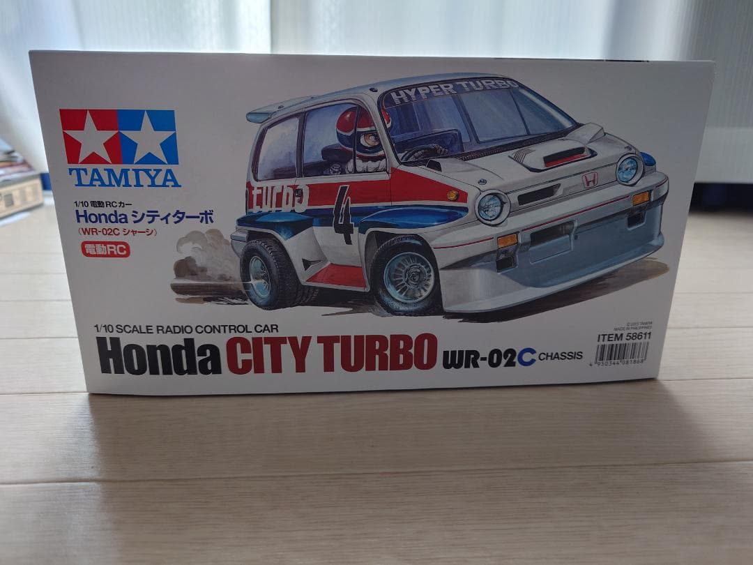 タミヤ 1/10RC Honda シティターボ(WR-02Cシャーシ)半完成状態