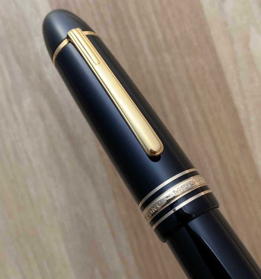 未使用に近い モンブラン 149 14C 細字 エボナイト製 吸入式 万年筆
