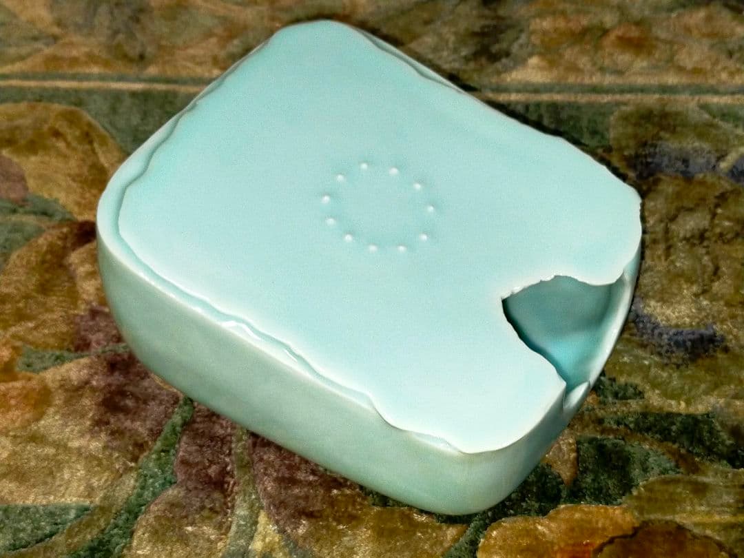 ♥林秀行♥　青磁　♥　扁壷　♥　花瓶　花器　共箱付き　花入れ　走泥社　前衛陶芸