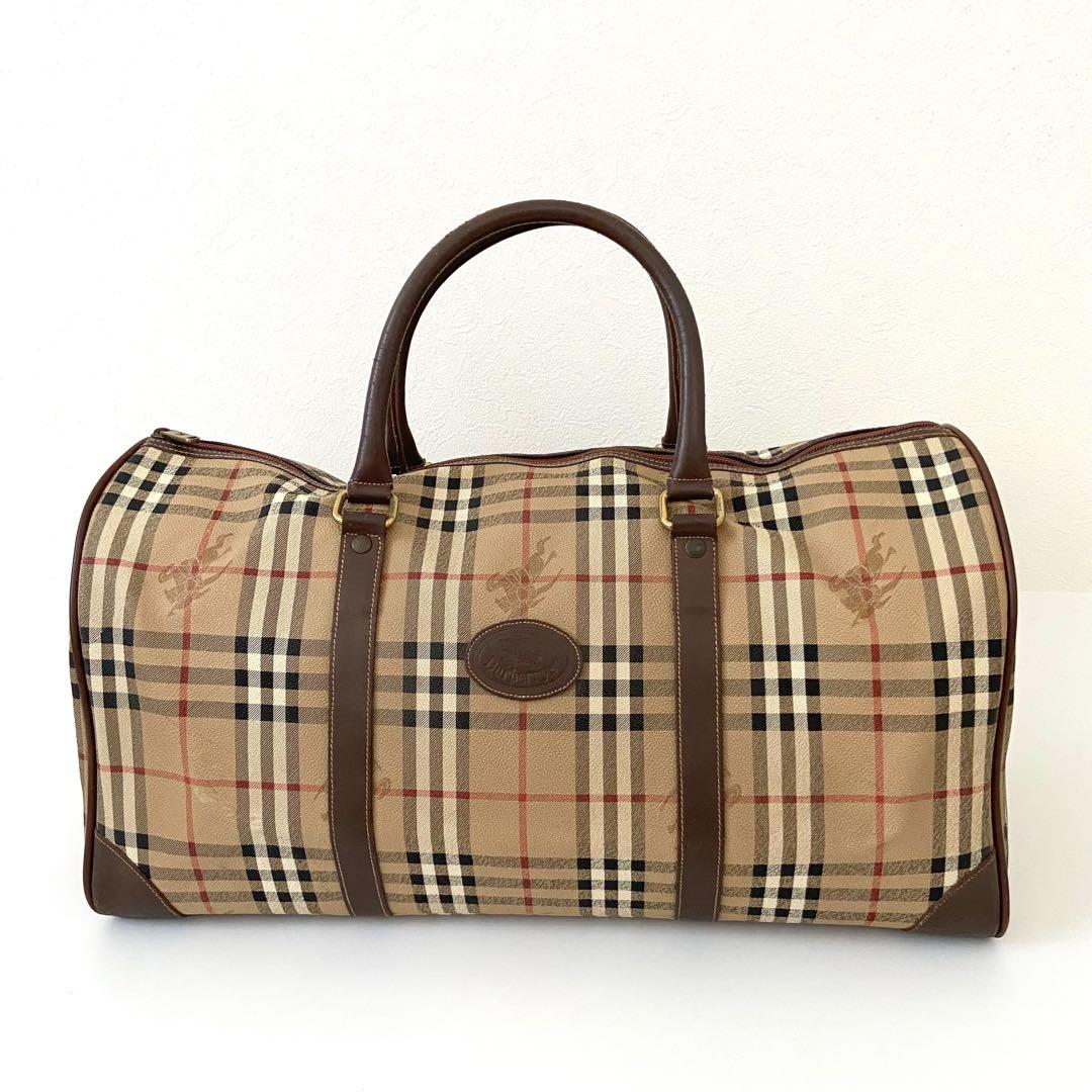 外観美品　BURBERRYS ボストンバッグ　PVC ノバチェック　大容量