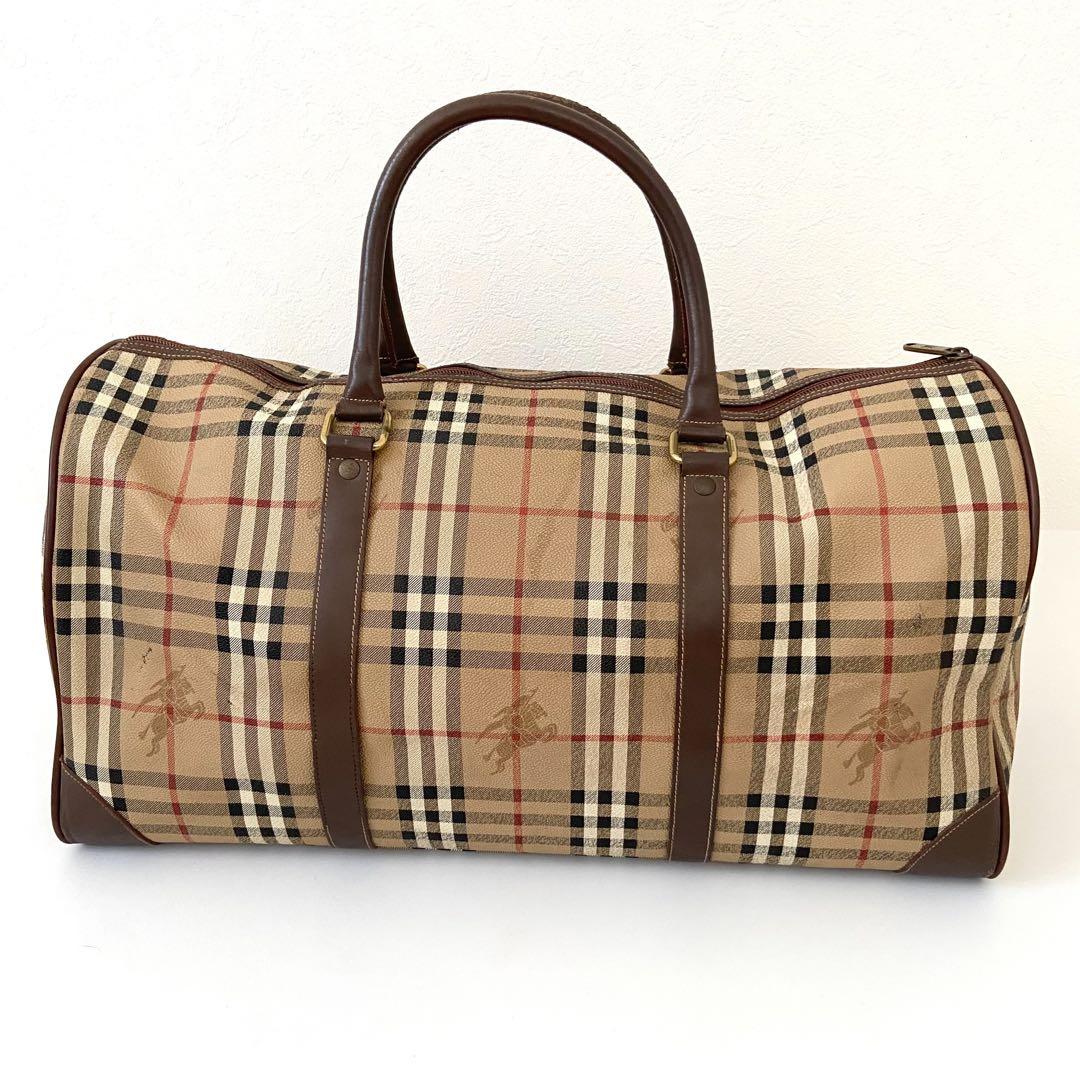 外観美品　BURBERRYS ボストンバッグ　PVC ノバチェック　大容量