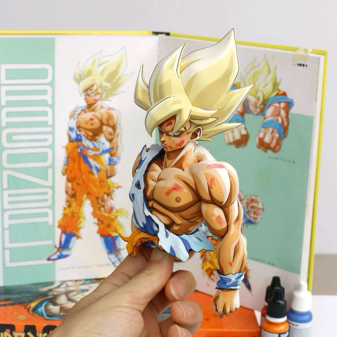ドラゴンボールSMSP サイズ 伝説の超サイヤ人 孫悟空 リペイント 二次元彩色