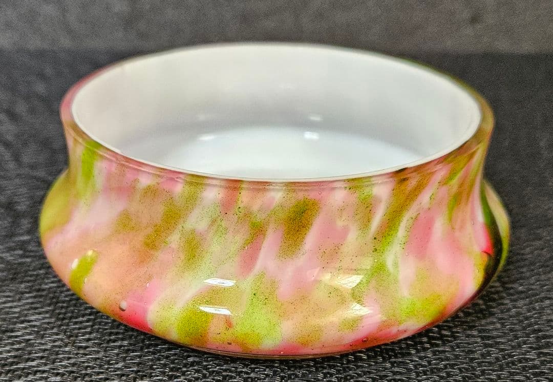 大正時代～昭和初期　マーブル文様　小物入れ　キャンディ入れ　キャンディポット