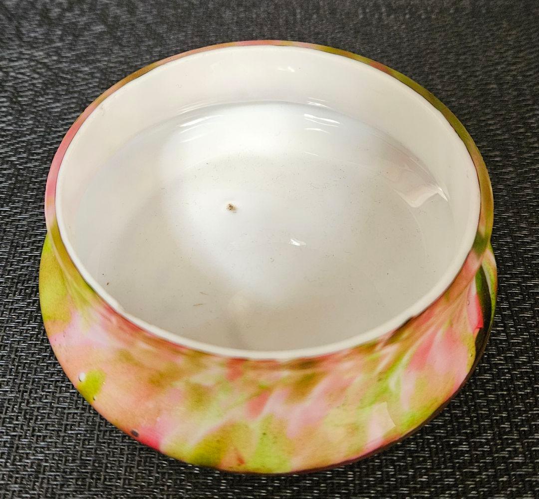 大正時代～昭和初期　マーブル文様　小物入れ　キャンディ入れ　キャンディポット