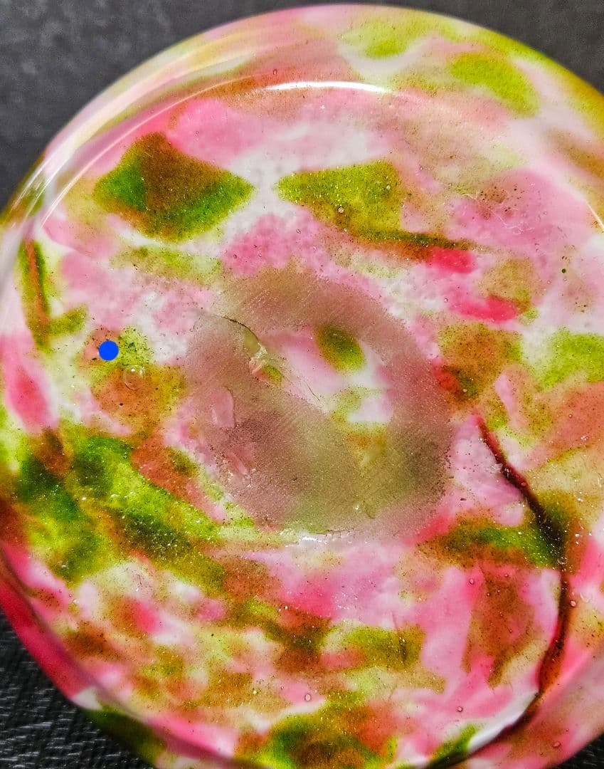 大正時代～昭和初期　マーブル文様　小物入れ　キャンディ入れ　キャンディポット