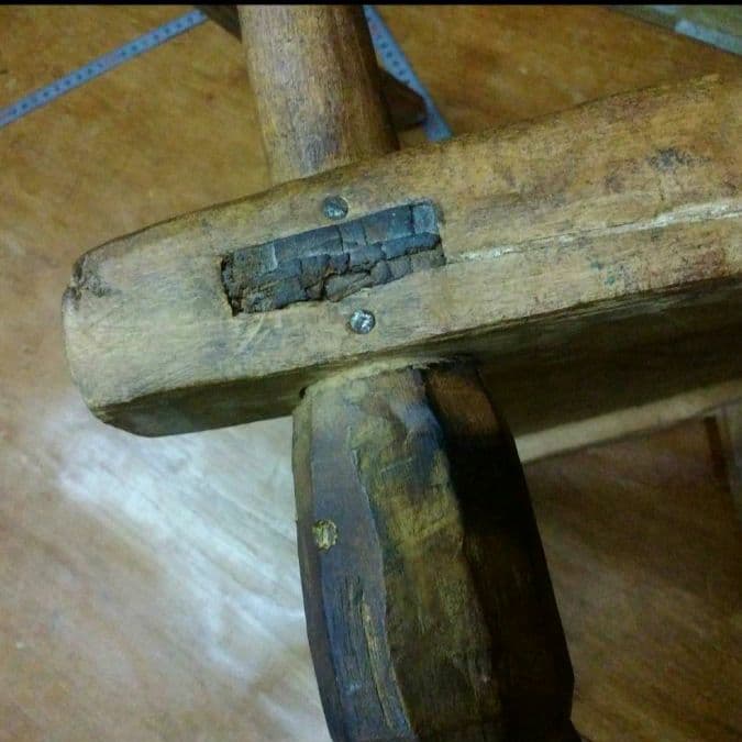 アフリカ　コートジボアール　バウレ族　アンティーク曲げ木椅子　インテリア　花台