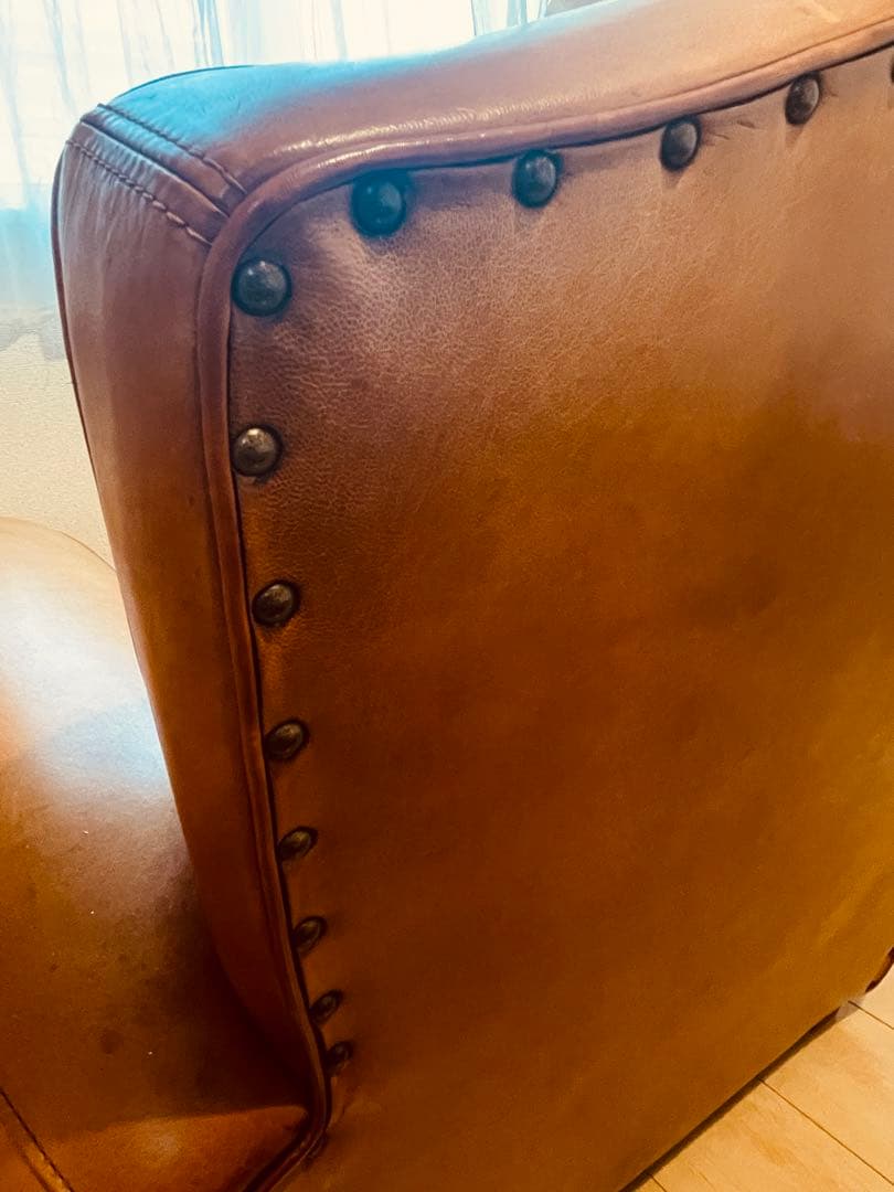 フランス　アンティーク　クラブソファ　ヴィンテージ　本革