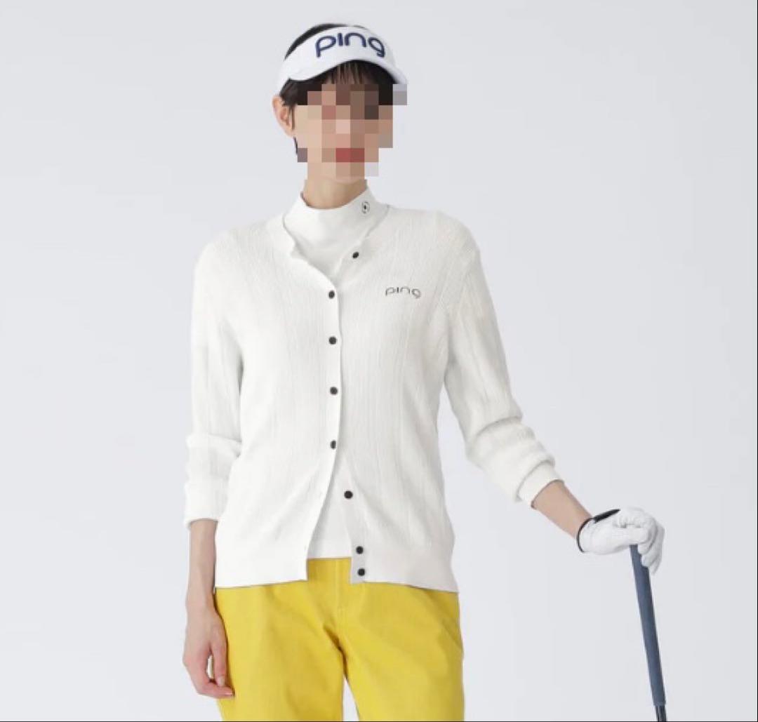 【新品】PING APPAREL 2025アンサンブルニットタグ付き白 サイズS