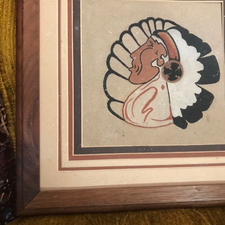 レア！ネイティブアメリカン　CHIEFサンドペイント砂絵　ナバホ族　インディアン