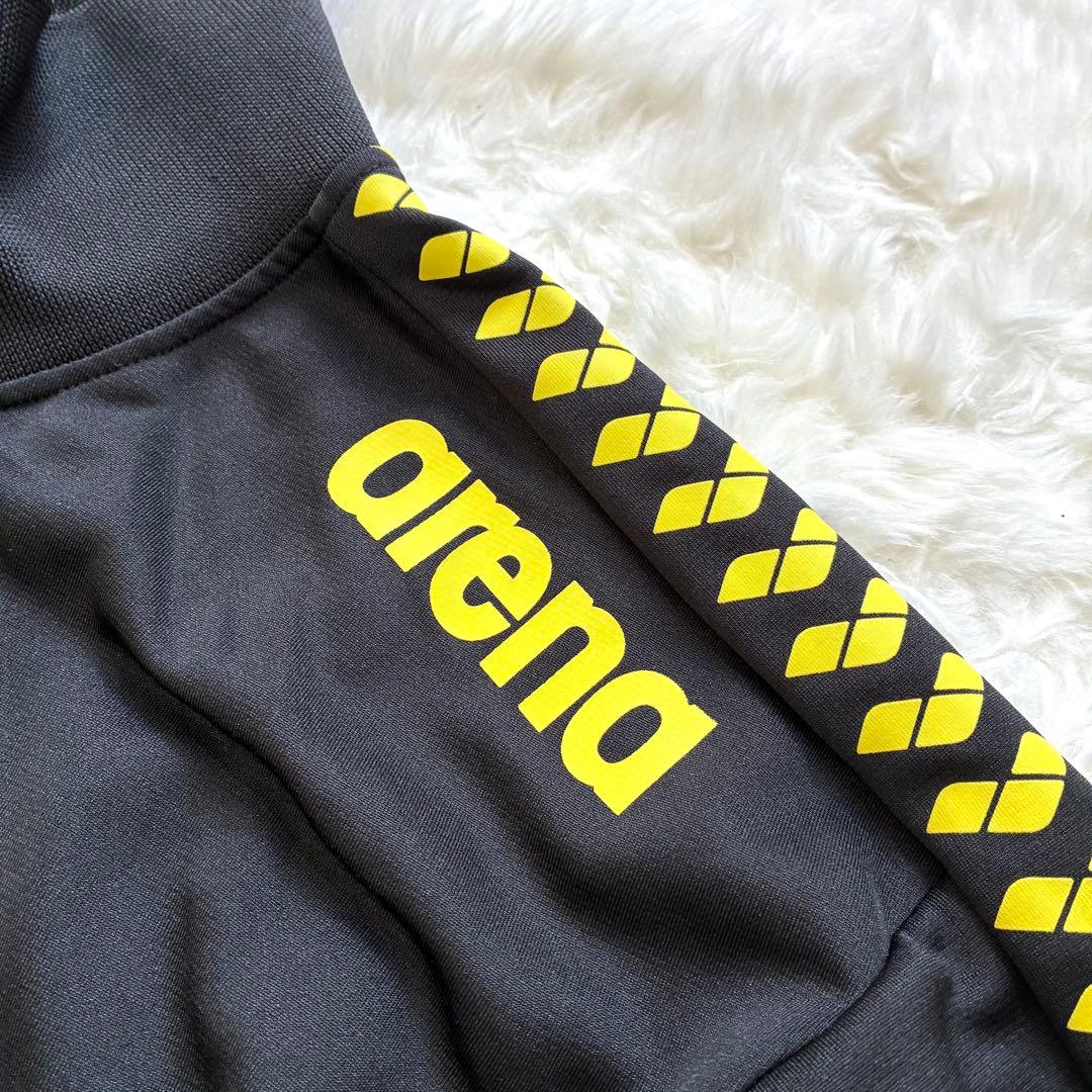 希少XL・美品✨arena ジャージ 上下セット　Oサイズ　ロゴライン　黒