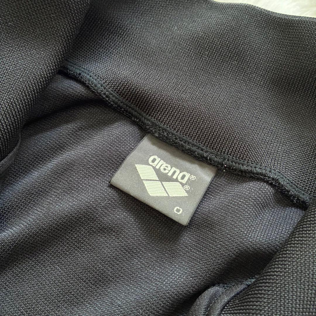 希少XL・美品✨arena ジャージ 上下セット　Oサイズ　ロゴライン　黒