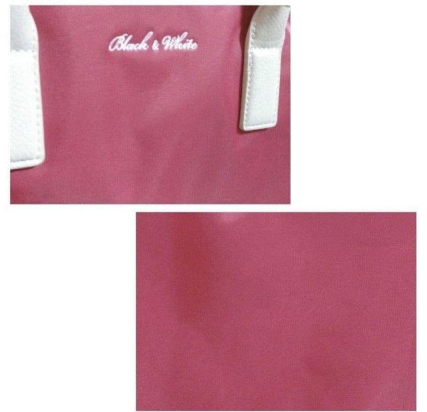 新品 Black＆White/ブラック&ホワイト 立体花柄 トートバッグ ピンク