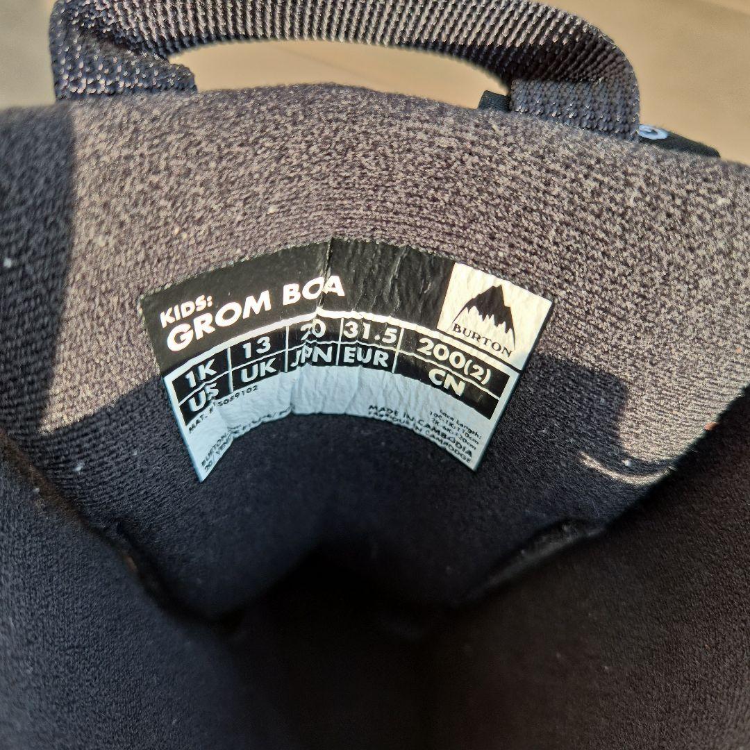 Burton Grom Boa 子供用スノーボードブーツ　20cm