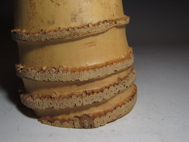 黒田正玄 竹置筒花入「嘉祥」而妙斎花押の逸品! n563