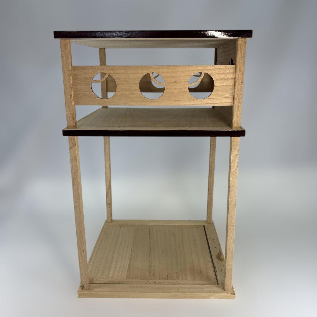 【中古品】而妙斎好 壺々透 二重棚 （紙箱）組立式USED〈税込•送料込〉