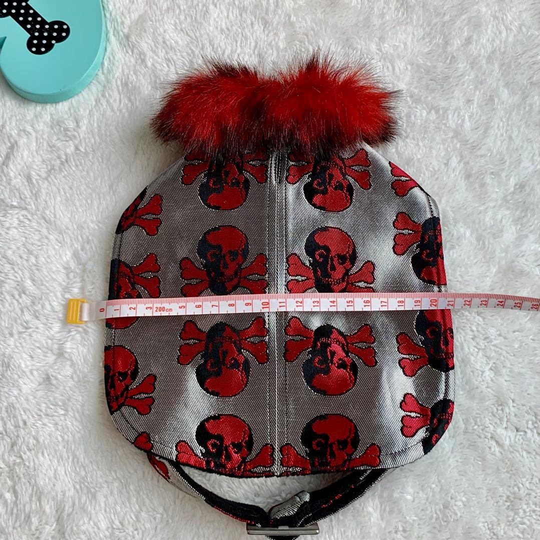 未使用Fifi&Romeoハンガー付きスカル刺繍ファードクロ防寒コート日本製