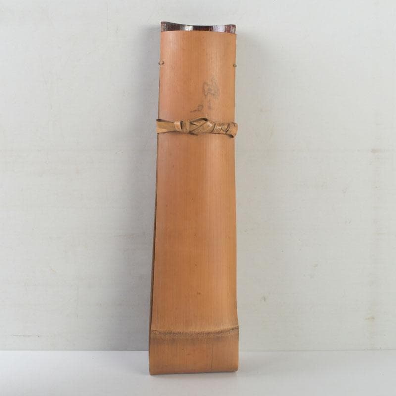 茶道具　石山旭波作　巾広長篭　花入　花篭　共箱　V　9719