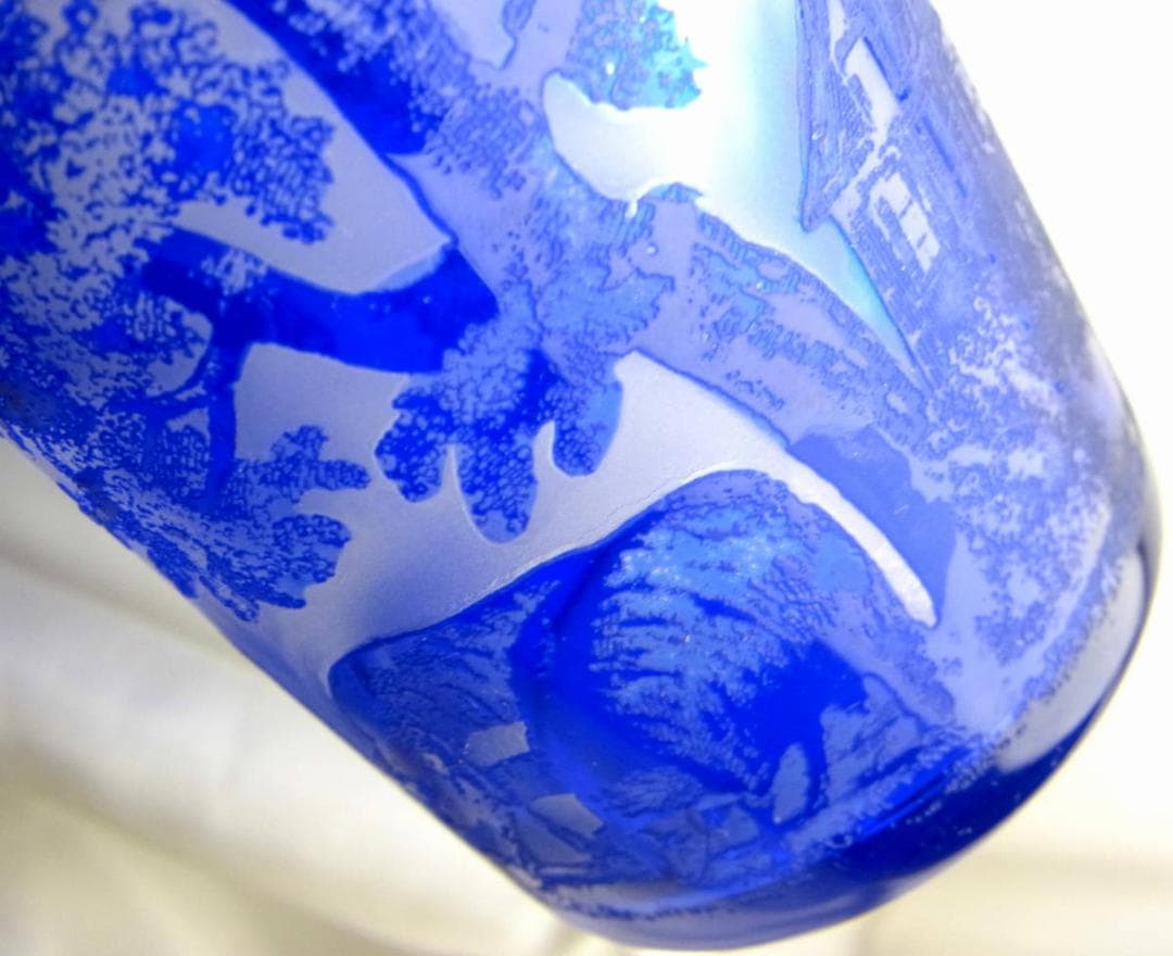 【稀少】オールドバカラ 色被せ重厚グラス タンブラーゴブレ 羊飼いの少年