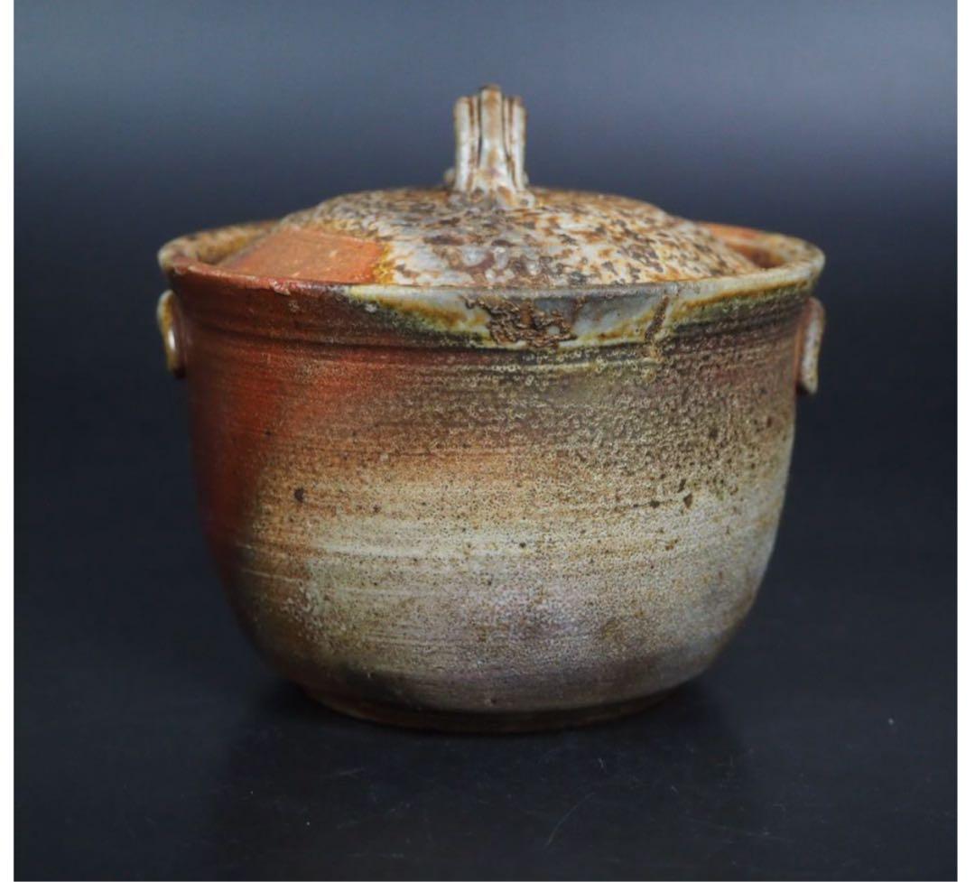 送料無料　時代備前焼『一楽』作　窯変泡瓶・宝瓶・急須　時代物　煎茶道具