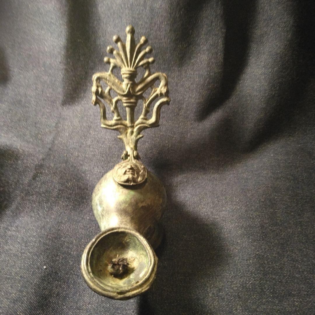 青銅製アンティーク雑貨　外国製灯火器　ランプ