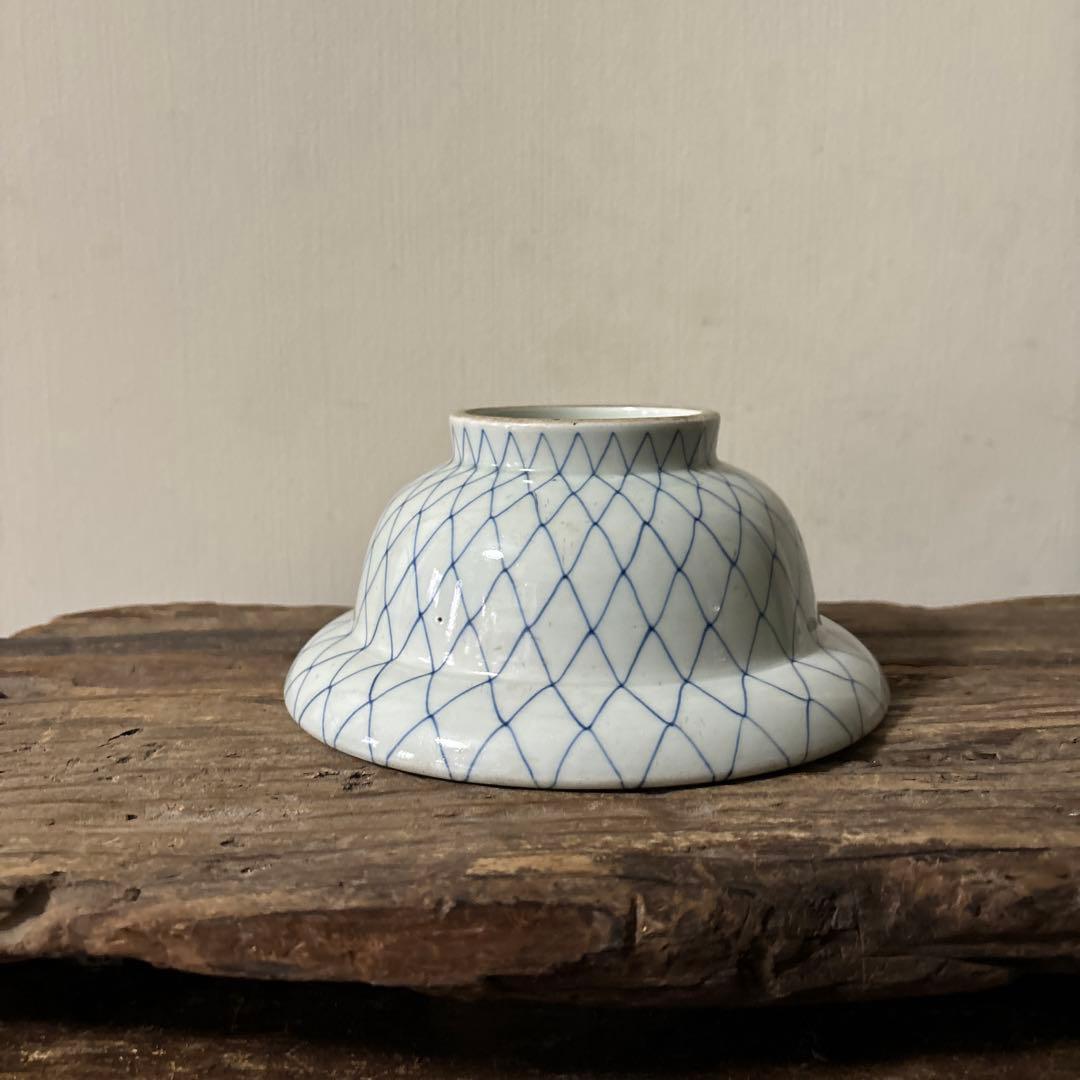 古伊万里網目文　染付鉢1点　江戸時代　骨董　アンティーク　白磁　検:李朝