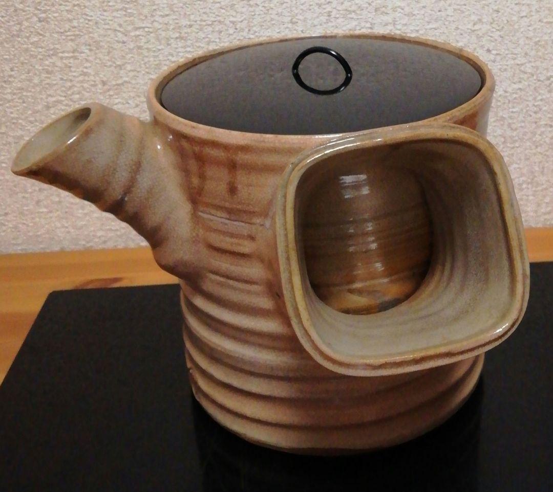 田原陶兵衛作　萩焼　急須形　水指　共箱　略歴付　茶道具