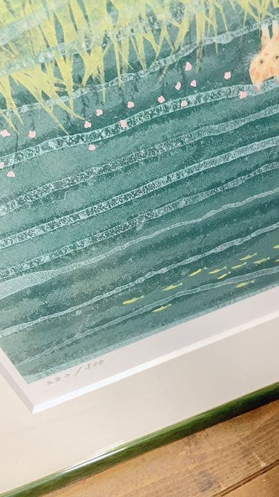 渡辺あきお　版画　3人の思い　3匹の猫　限定500部