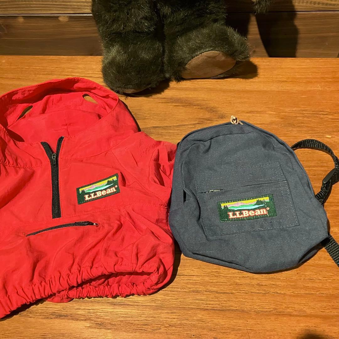 llbean teddy bear コラボ　ぬいぐるみ　アノラックパーカー　赤