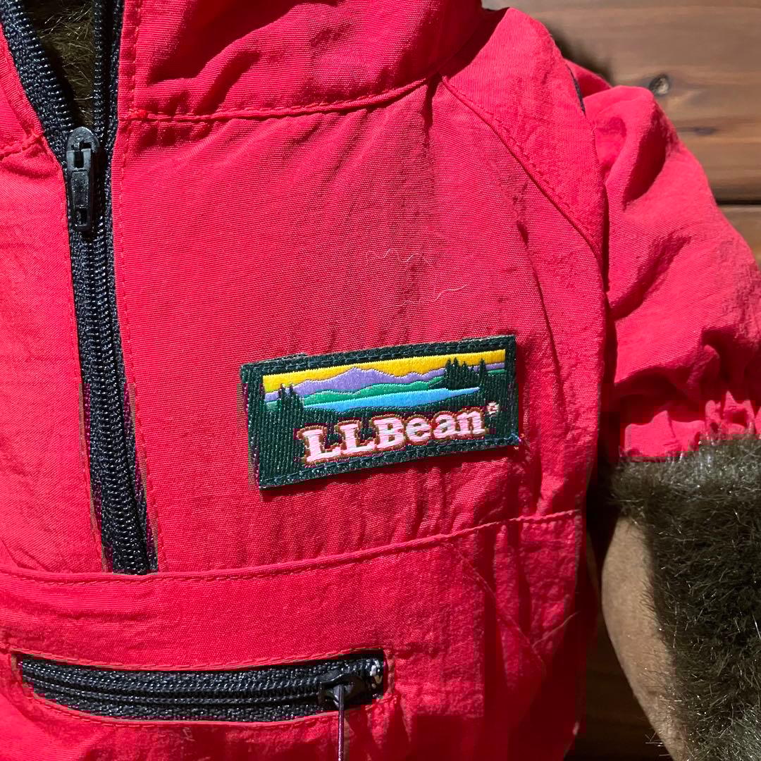 llbean teddy bear コラボ　ぬいぐるみ　アノラックパーカー　赤