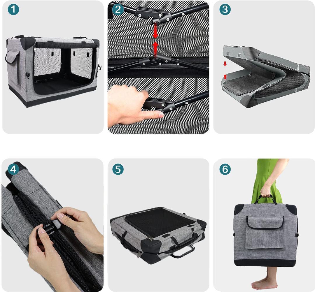 折りたたみ簡単 持ち手付き ハウス ペットキャリ 犬猫兼用