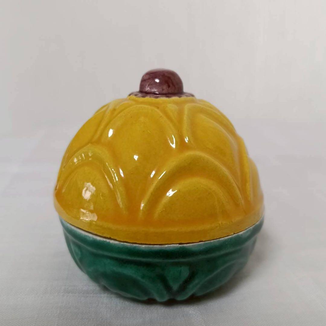 交趾蕗の薹香合　杉田祥平造　清閑寺窯