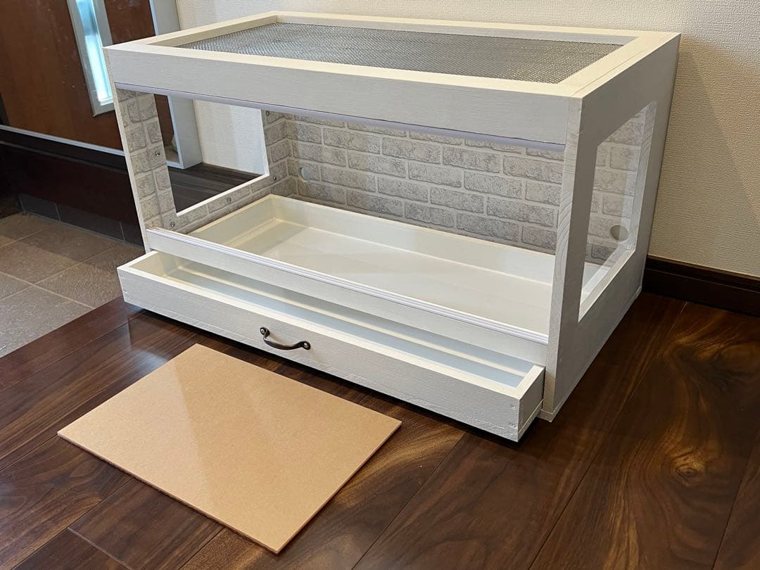 新品　送料込　木製ケージ　引出し付　ハリネズミ　ハムスター　小動物　カスタムに！