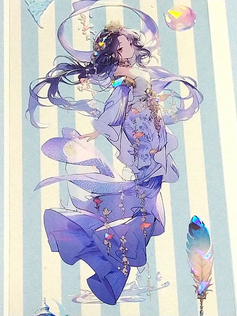 廃盤品✩J1052＃海囚(贝壳光)汐雾切り売り海外人物マステ女の子人魚AIマステ