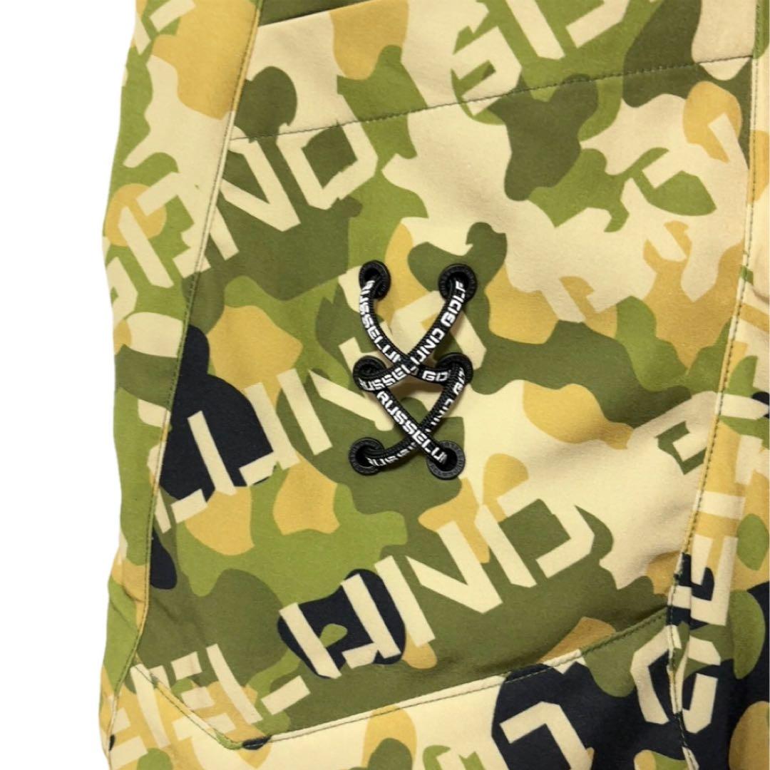 新品 ラッセルノ ゴルフ メッシュ ポケット ショーツ カーキ カモ M 4