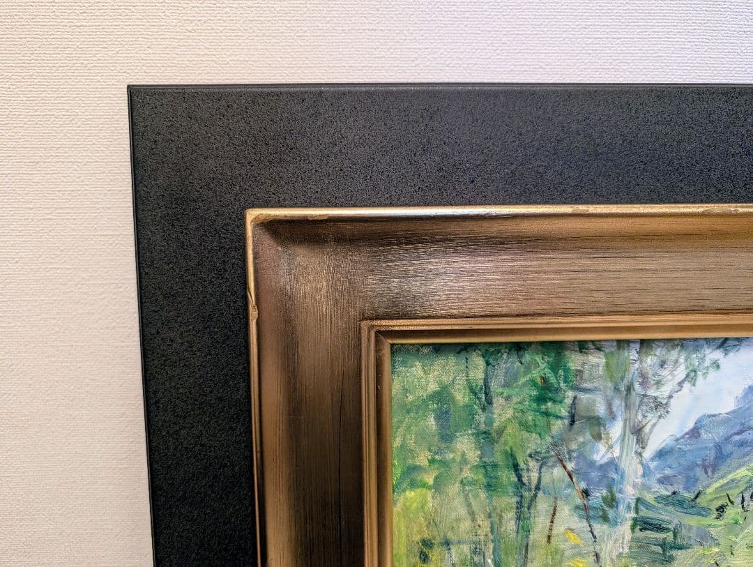 白日会　福田俊三　奥入瀬新緑　10号　優品油彩画 自然風景