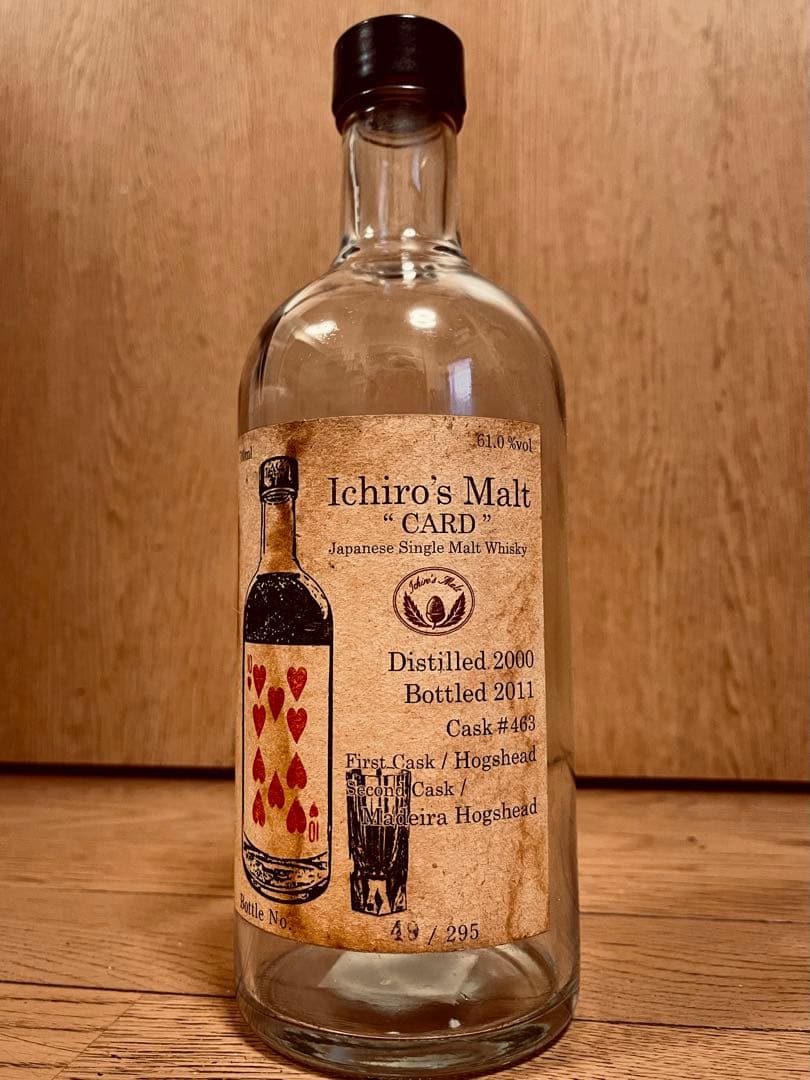 値下げ！イチローズモルト トランプシリーズ　テン・オブ・ハーツ空ボトル