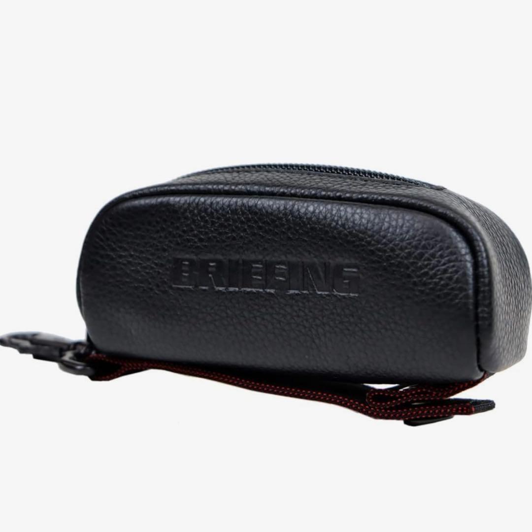 BRIEFING ブラック レザー ゴルフボールポーチ