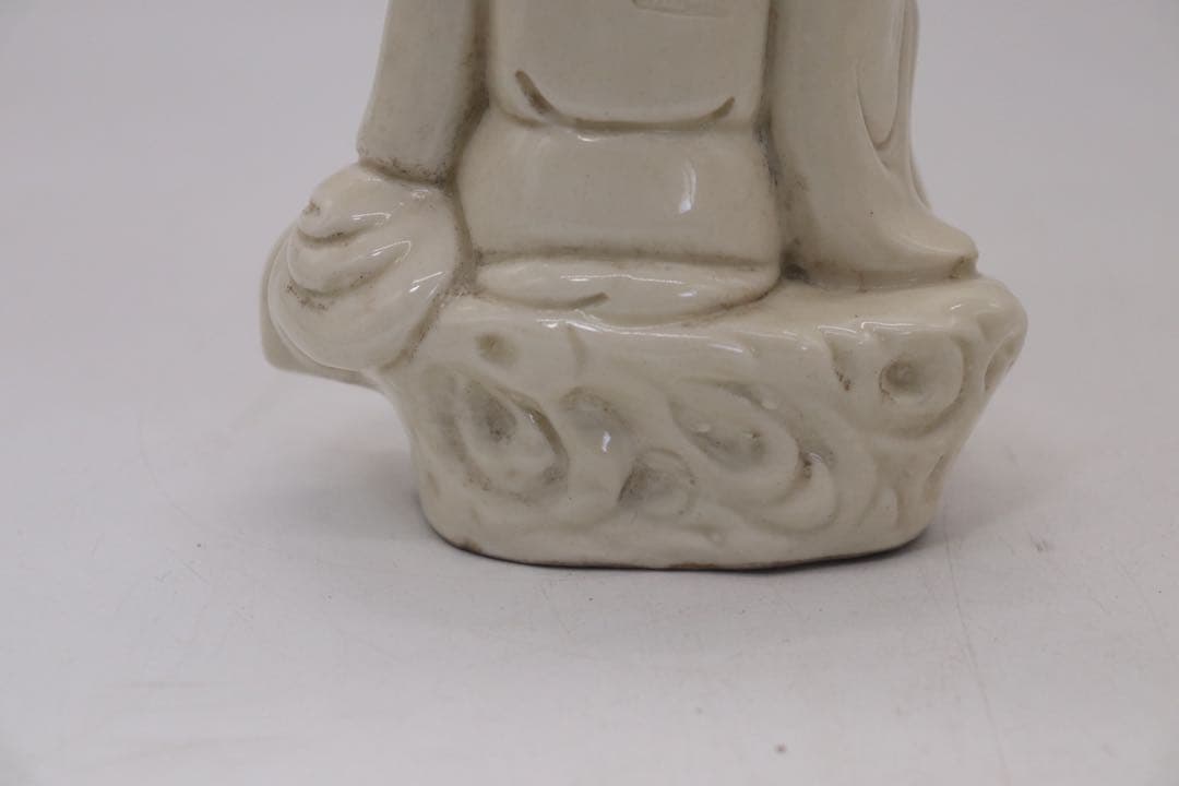 中国　徳化窯白磁達磨　清時代　木箱入　送料込み0730